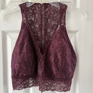 Soma lace racerback bralette, 2XL, Merlot